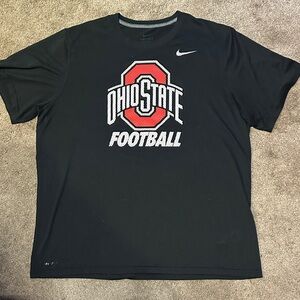 Nike Mens Ohio State Buckeyes Football Logo Dri-FIT Tee T Shirt Black Size XL